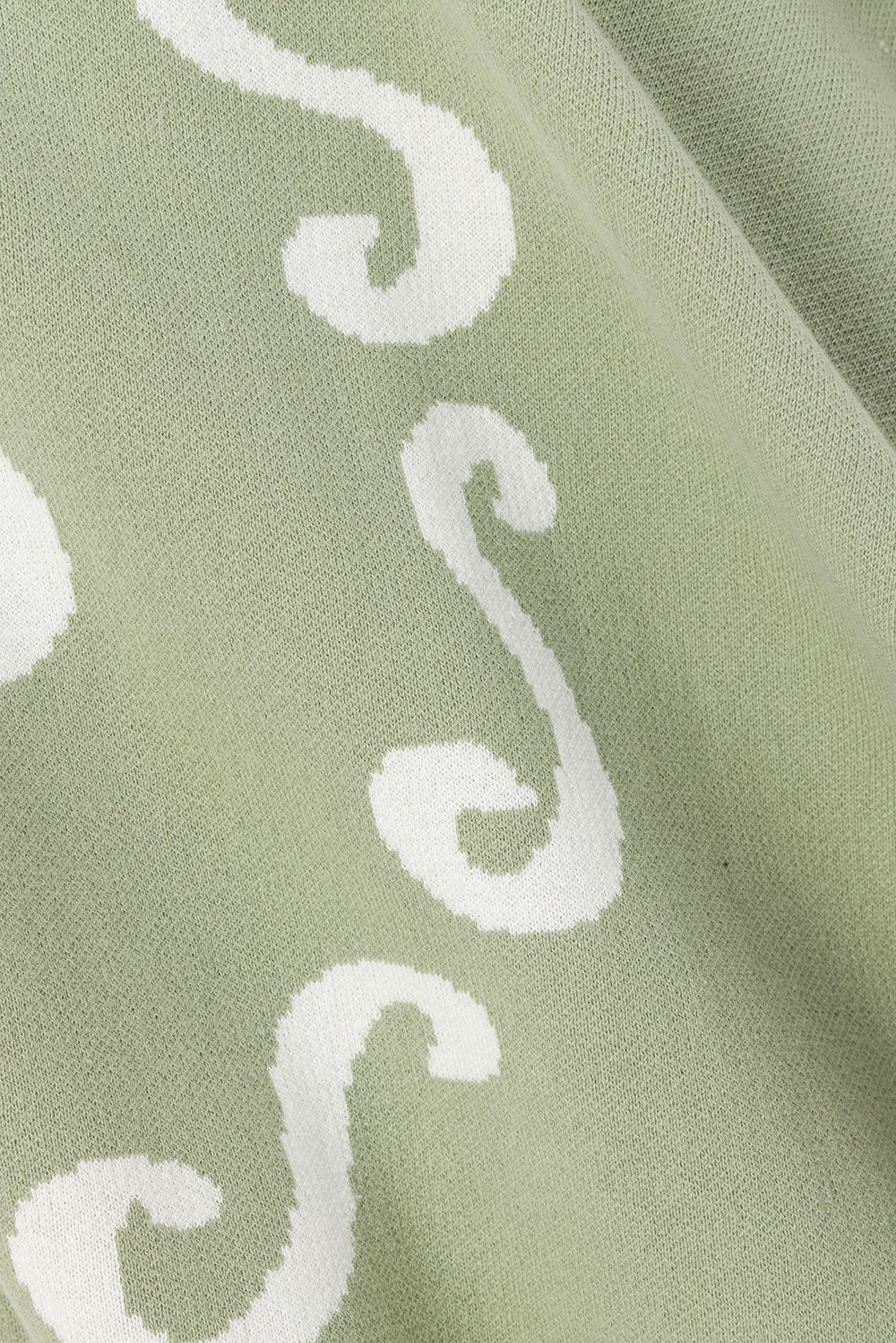 Green Ocean Relic Print Knit V Neck Malani Top