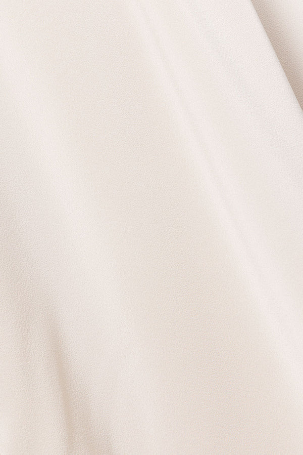 Beige Silky One Shoulder Tie Split Tavia Maxi Dress