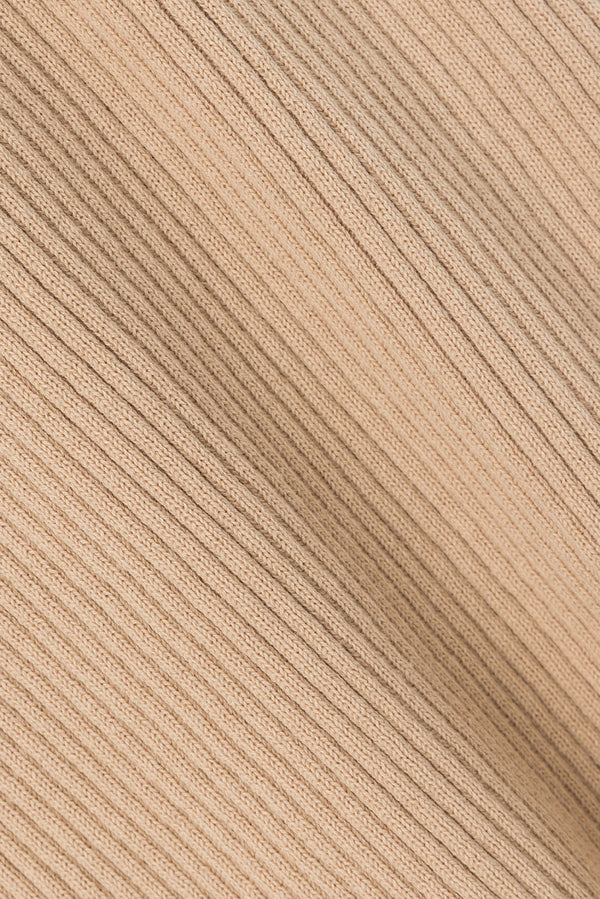 Tan Knit High Waist Split Wrap Maxi Indie Skirt