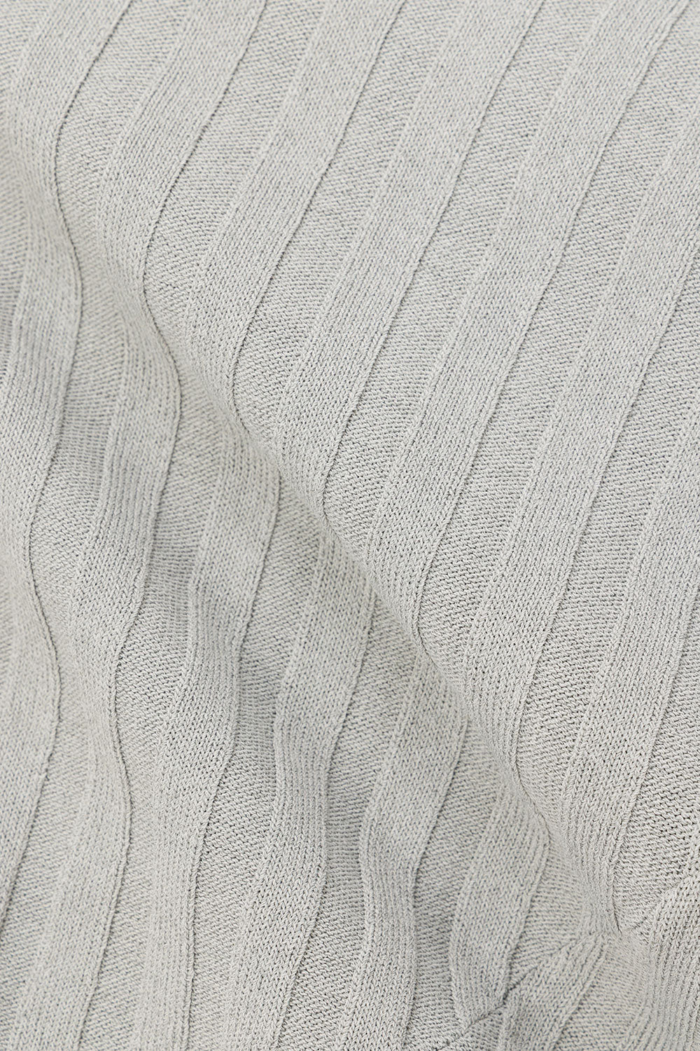 Grey Woven Ribbed V Neck Silla Top