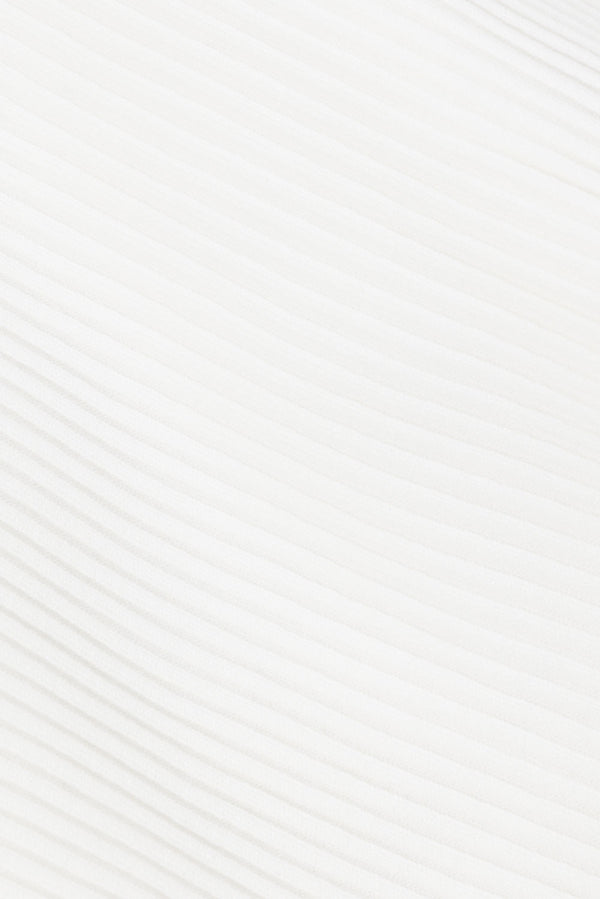 White Strapless Split Ribbed Saria Top