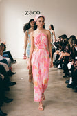 SAMPLE-Tallulah Midi Dress - Pink Gerbera