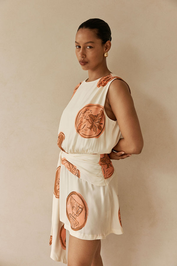 Cream Nomisma Sea Shell Waist Tie Mini Andie Dress