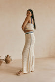 Cream Patch Crochet Knit High Waist Matilda Pants