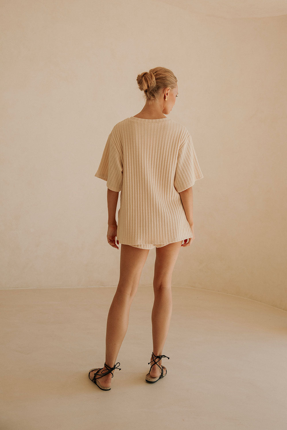 Cream Short Sleeve V Neck Kourtney Playsuit