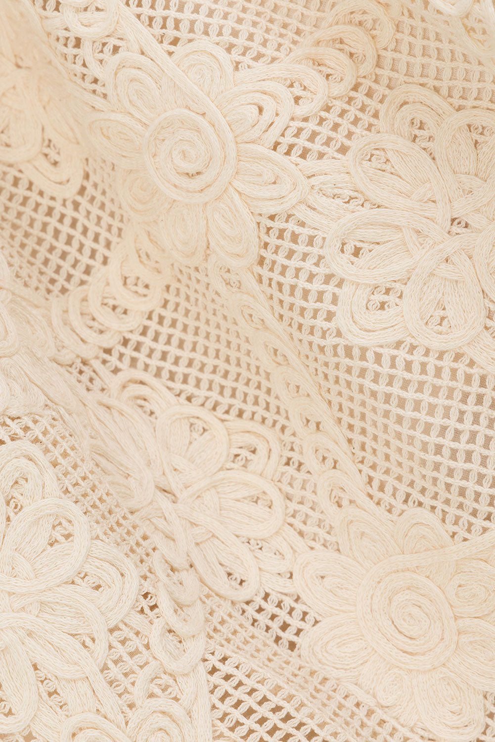 Beige Crochet Lace Mini Rosiah Skirt