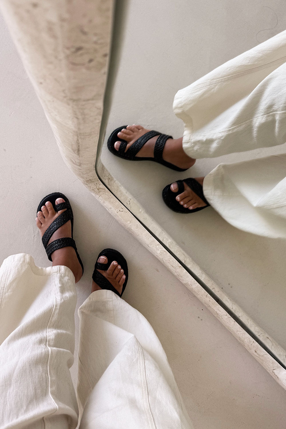 Black Platform Tiera Platform Sandals