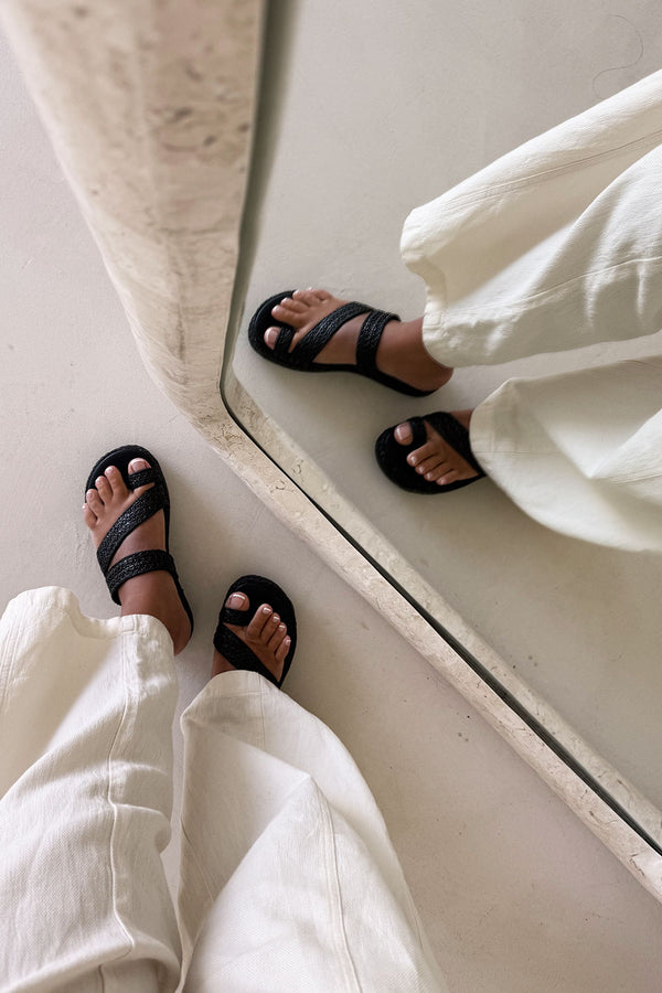 Black Platform Tiera Platform Sandals