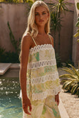 Green Fiore Festivio Print Strapless Orion Top