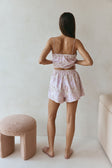 Bloom Pink Embroidered Elastic Drawstring Hazel Shorts