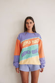 Jessie Oversized Vintage Sweater - Yellow Purple Orange