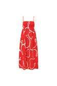 Catie Thin Strap Backless Maxi Dress - Evoke Red, White