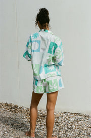 Seona Shorts - Palm Tile Breeze