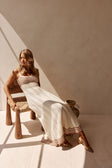 Cream Wavy Cotton Knit Maxi Cielo Dress