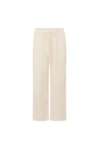 Cream High Waist Elastic Drawstring Zen Pants