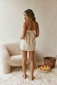 Beige Strapless Ruched Toni Top