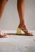 Strappy Daisy Block Mules / Heels - Butter