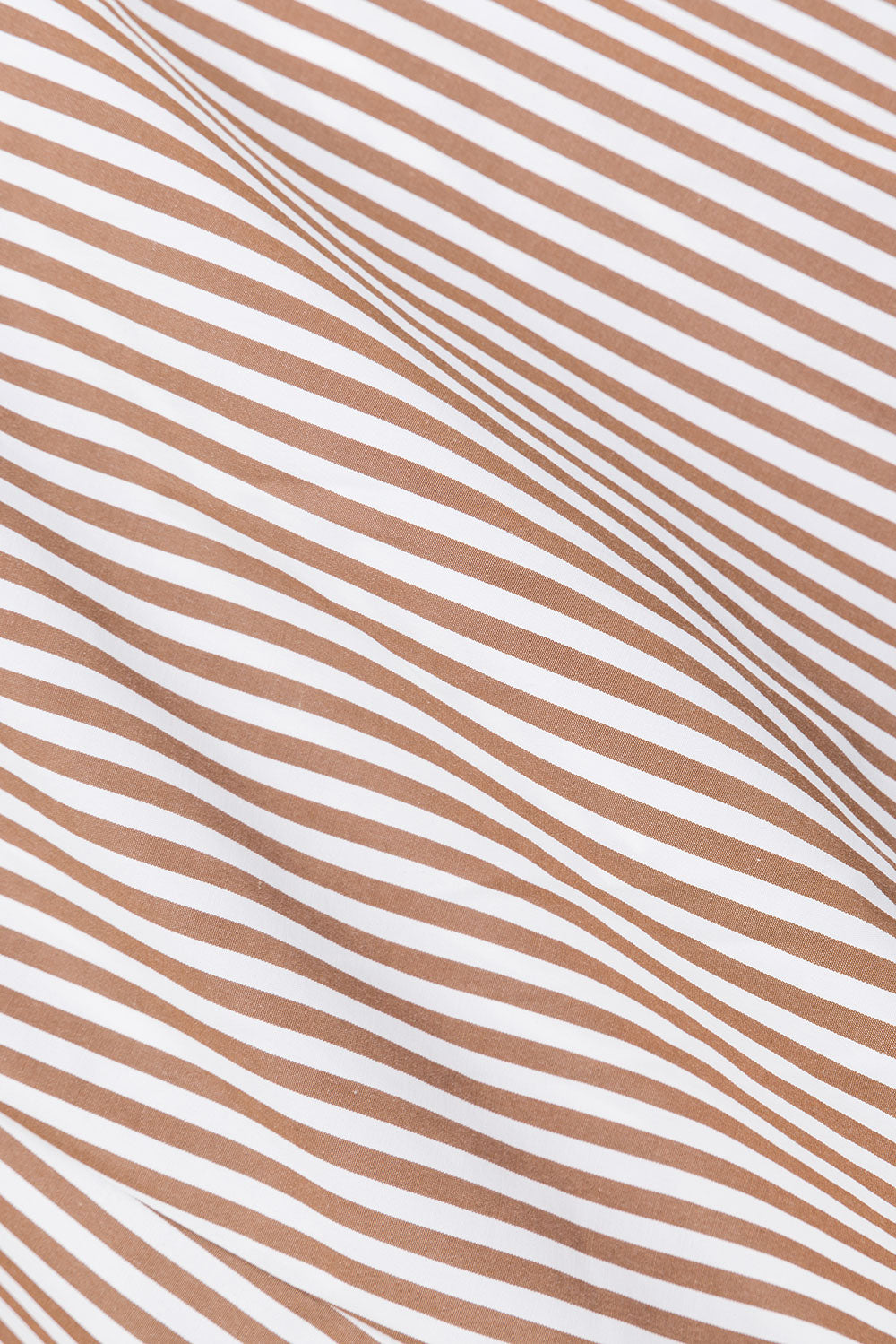 Pennie Long Sleeve Tie Top - Brown, White Stripe