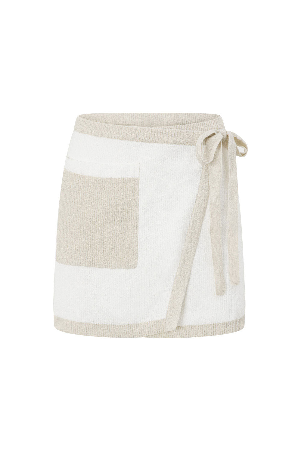 Beige Wrap Elastic Mini Jess Skirt