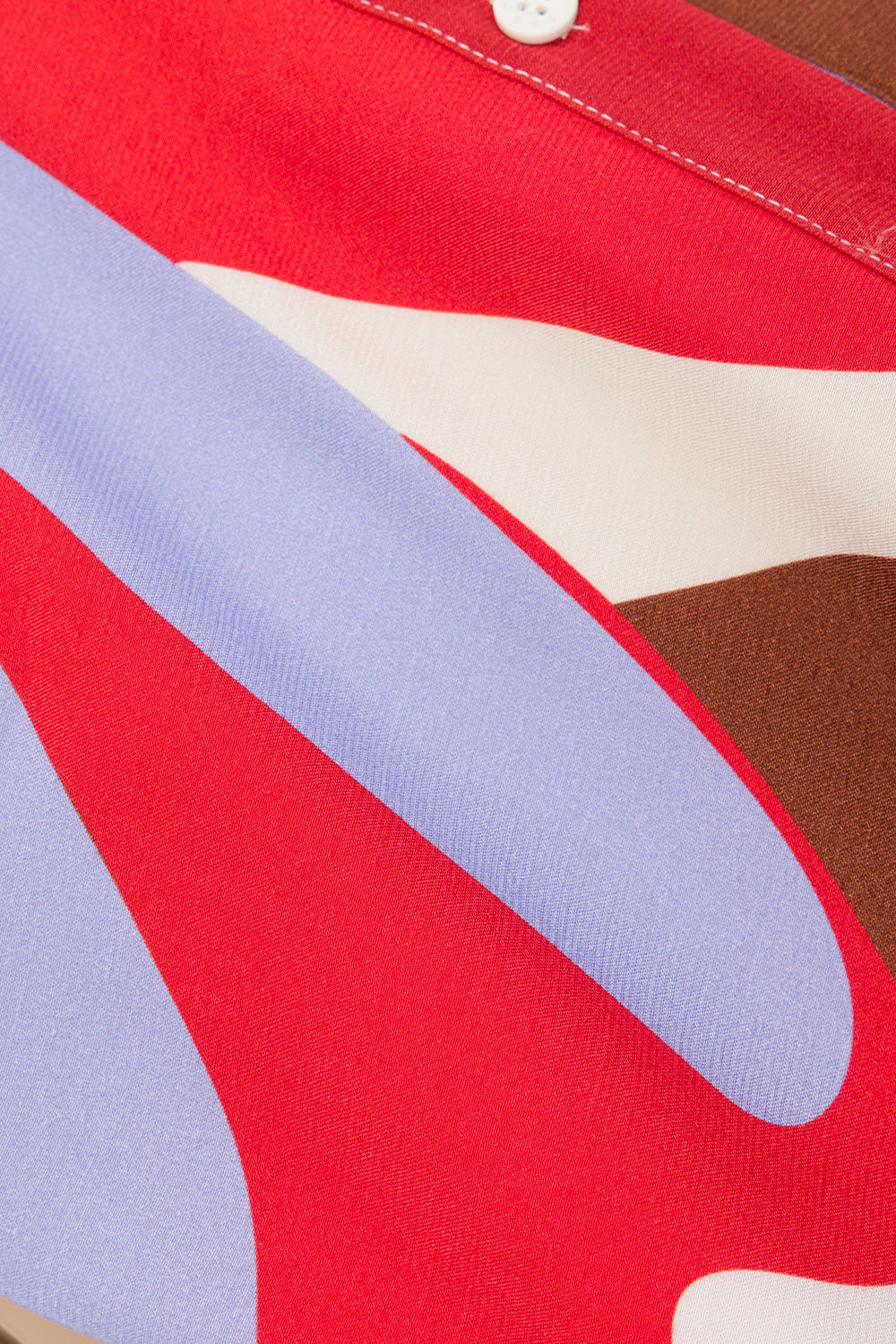 Valley Red Print Button Up Short Sleeve Dia Top