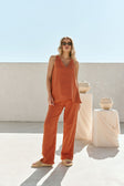 Blood Orange Elastic Drawstring Dita Pants