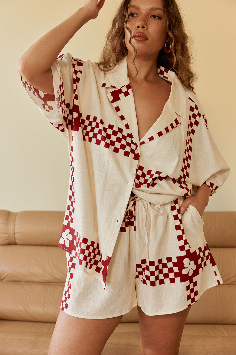 Seona Shorts - Checker Plaid