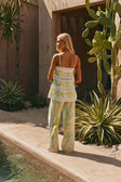 Green Fiore Festivio Print Strapless Orion Top