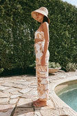 Brown La Spiaggia Print Drawstring Seraphina Pants