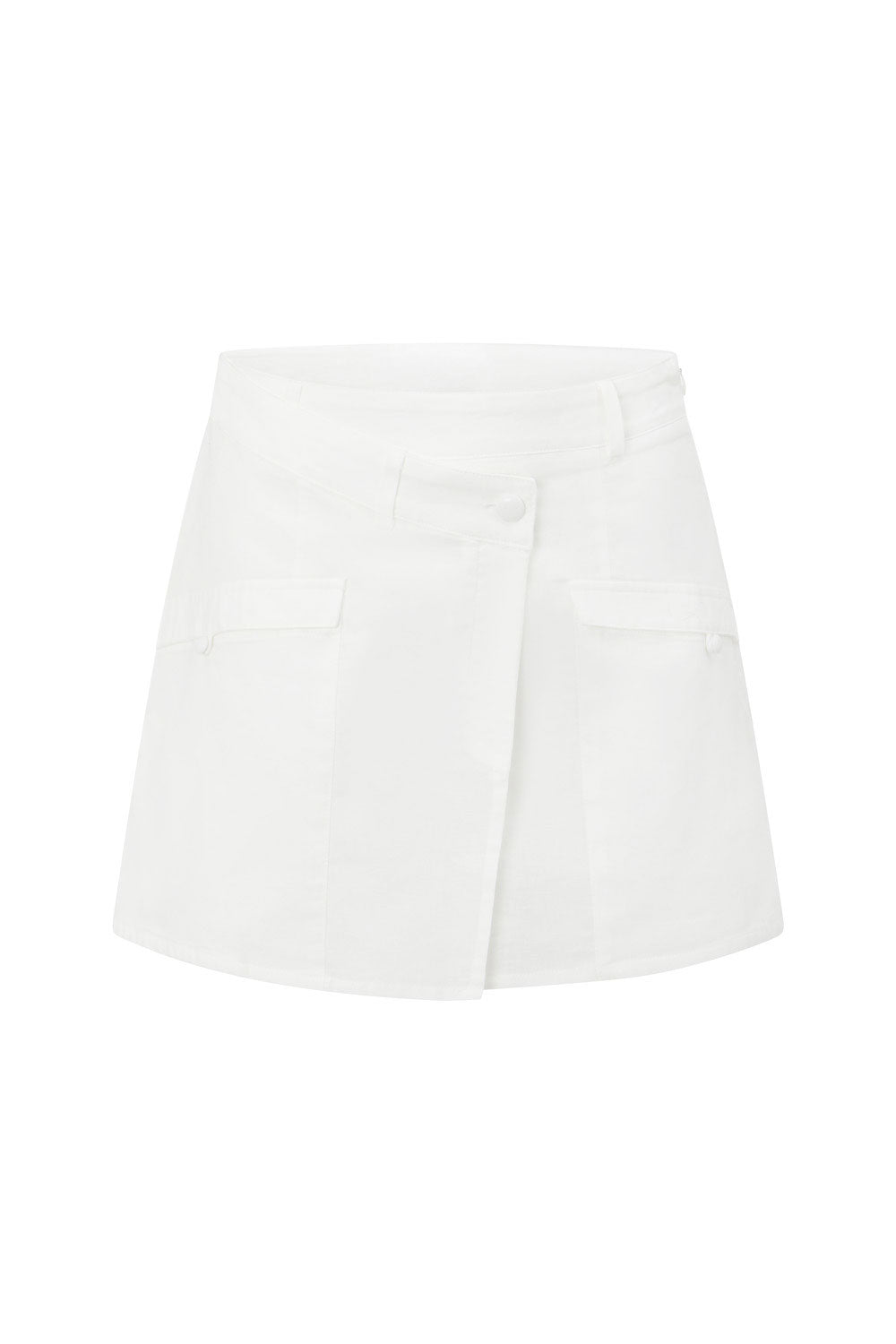 White High Waist Wrap Mini Paige Skort