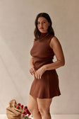 Gingerbread Brown Knit Mini Ellamay Skirt