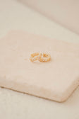 18K Gold Plated Gemstone Emeline Huggie Earrings