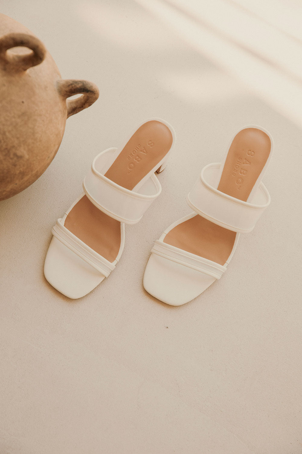 Mariana Block Mules / Heels - White