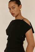 Black Suiting Panel Naomi Top