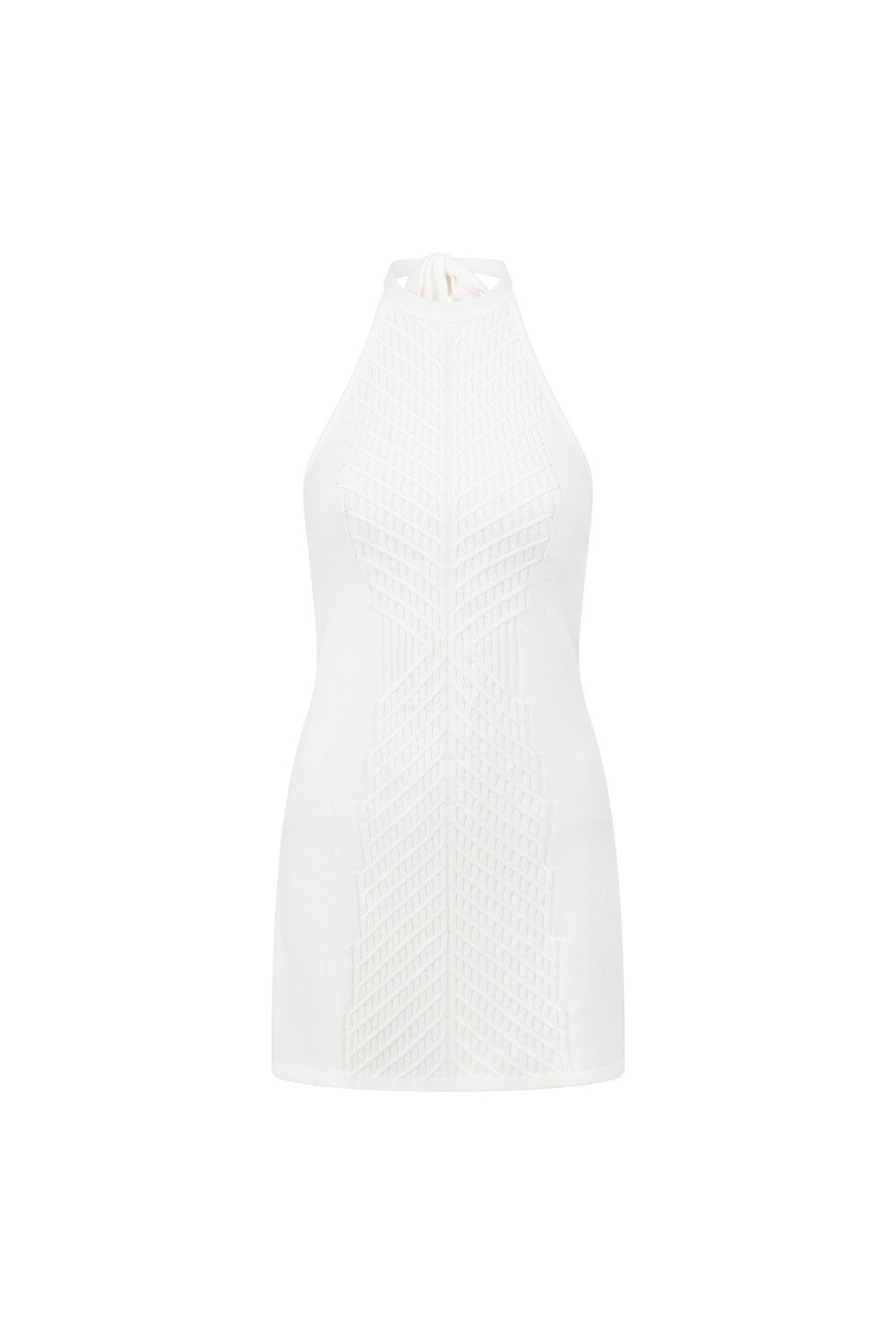 Atley Knit Halter Mini Dress - Cream