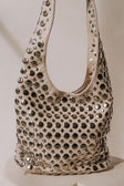 Beige Shoulder Silver Studded Hanna Bag 