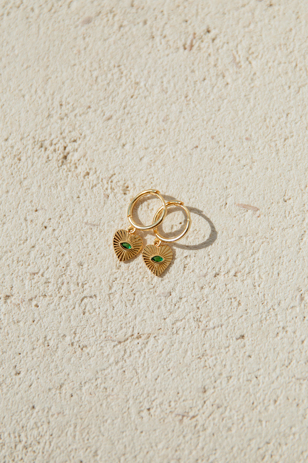 Emerald Heart Earrings