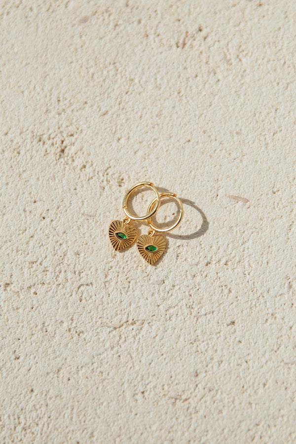 Emerald Heart Earrings