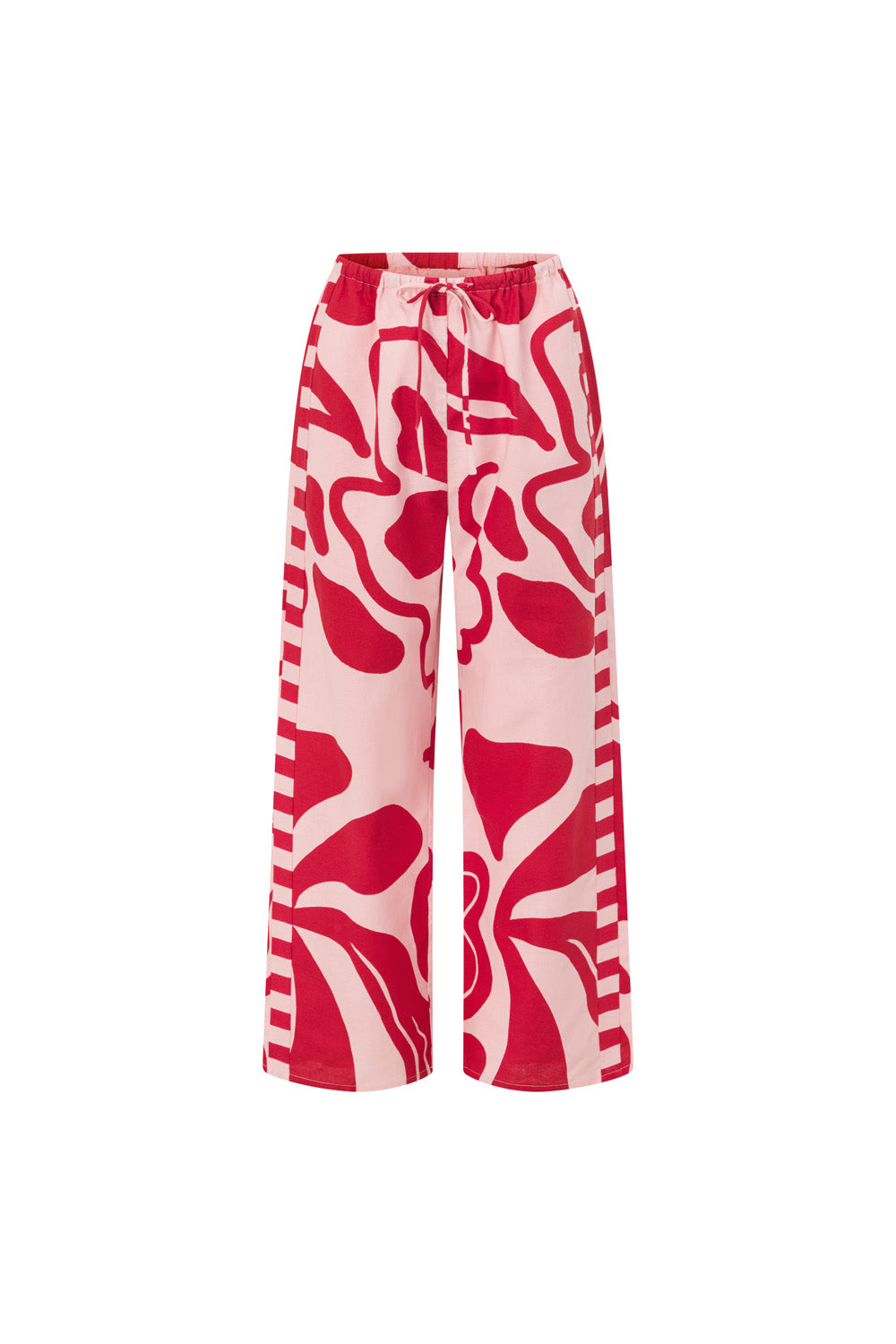 Red and Pink Darling Floral Print Drawstring Enya Pants