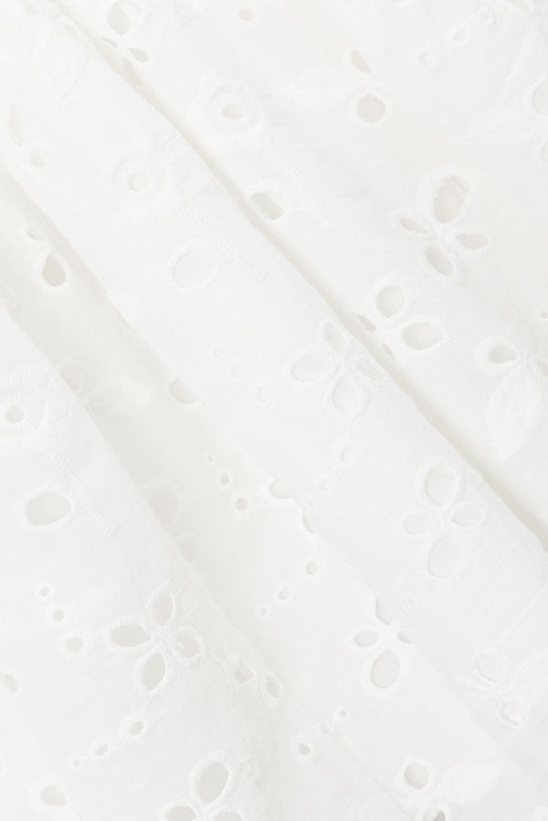 White Button V Neck Mini Kai Dress