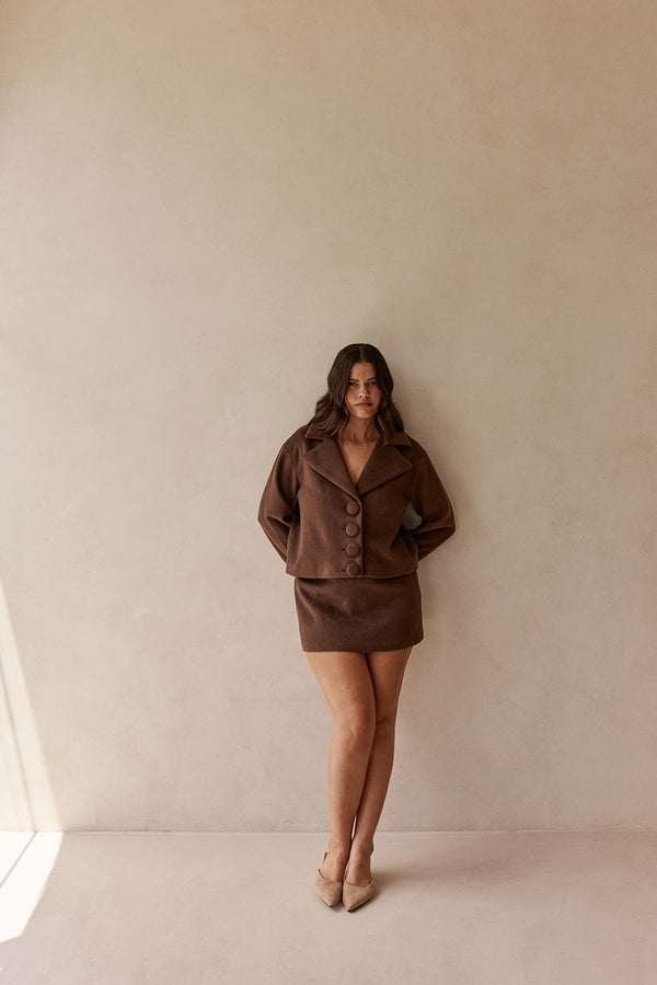 Chocolate Brown A Line Mini Selah Skirt