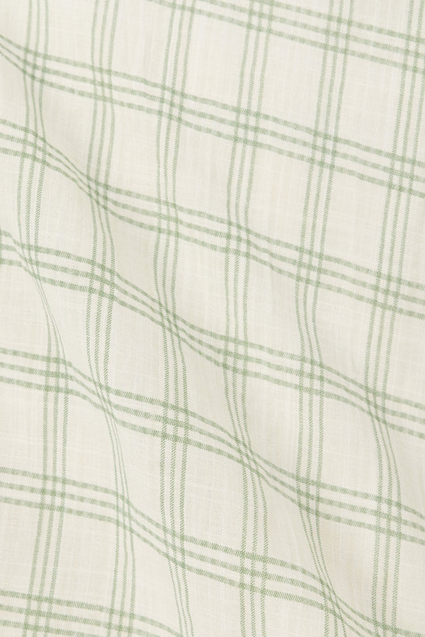 Green Checkered Long Sleeve Front Tie Tilli Top