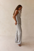 Blue High Waist Tie Khaleesi Trouser Pants