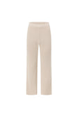 Beige Cotton Knit Elastic High Waist Maxine Pants