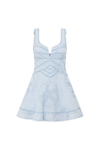 Blue Starfish Broderie Wide Strap Flounce Mini Divino Dress