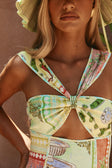 El Jardin Print Halter Mini Natalya Dress
