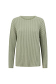 Green Ribbed Knit Sweater Jali Top
