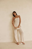 Beige Crochet Knit High Waist Nev Pants
