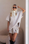 Grey Linen Blend High Waist Wrap Mini Rocio Skort