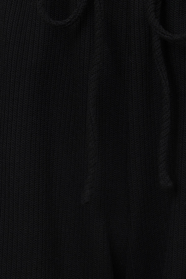 Black Ribbed Knit Wide Leg Lana Pants
