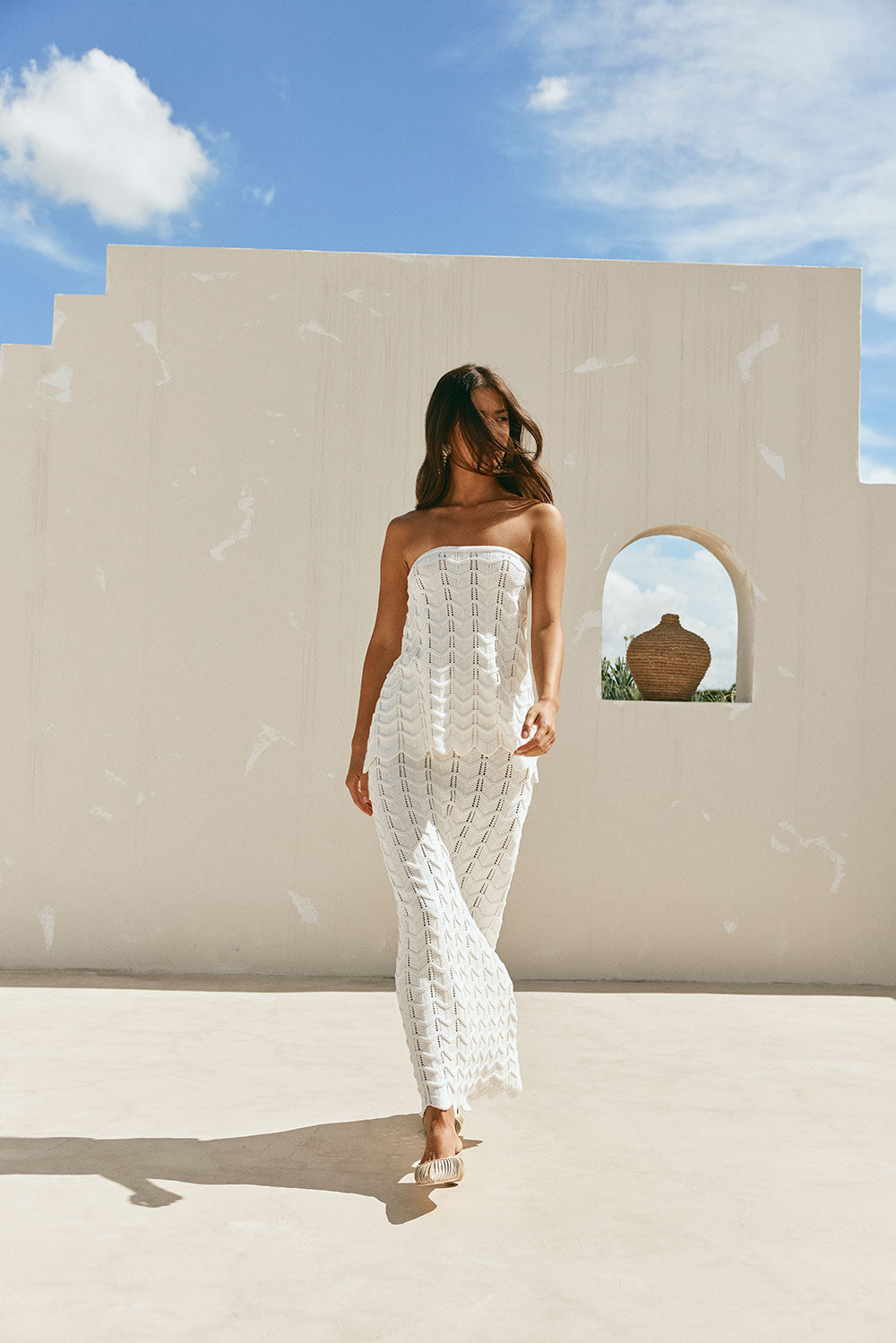 Kimmy Knit Maxi Skirt - White